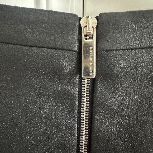 Karen Millen Wool Blend Herringbone Tweed Faux Leather Dress Size: US 8 UK 12 - Picture 10 of 10